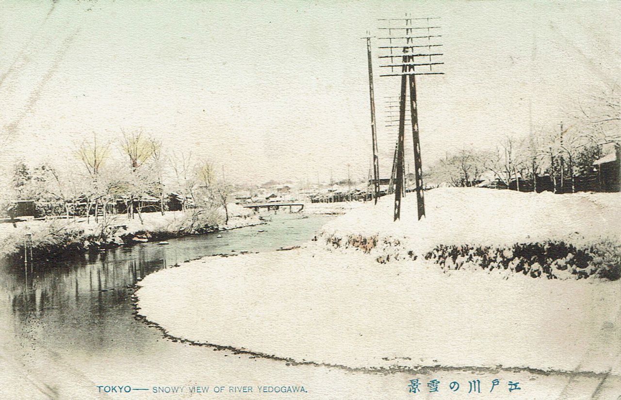 江戸川の雪景